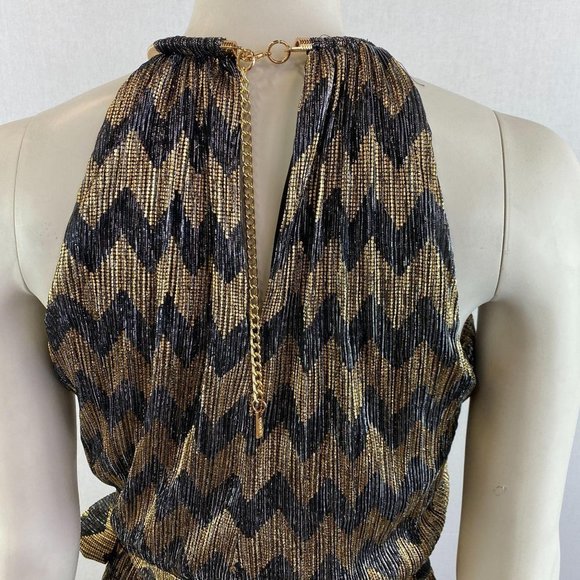 GUESS Gold Stripe Glitter Dress - Picture 8 of 10